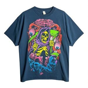Vintage Hybrid Tees T Shirt Grim Reaper Graphic XL Single Stitch Metal